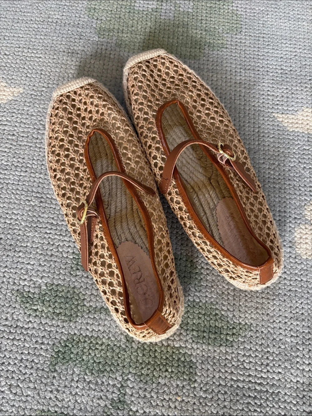 J Crew Made-in-Spain Mary Jane Espadrilles Raffia 9 LIKE NEW